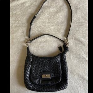 Coach Black Leather Weaved Shoulder bag